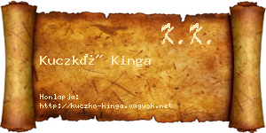 Kuczkó Kinga névjegykártya