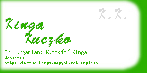 kinga kuczko business card